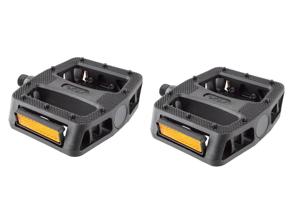 SE Bikes 12 O'Clock BMX Pedals - Black Black 9/16"