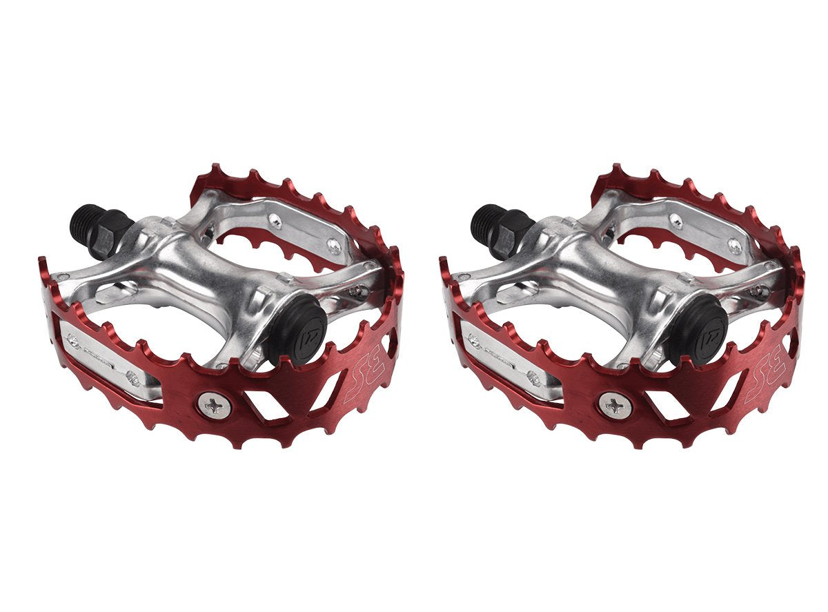 SE Bikes Bear Trap BMX Pedals - Red Red 9/16"