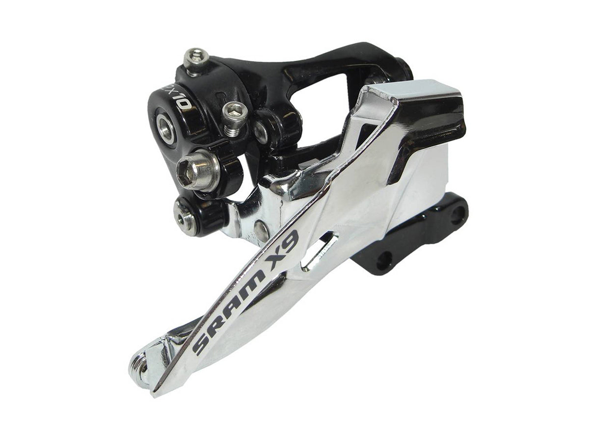 SRAM X9 Direct Mount 2x10 Front Derailleur Black - Silver Top Pull - 42t Low Mount - S3