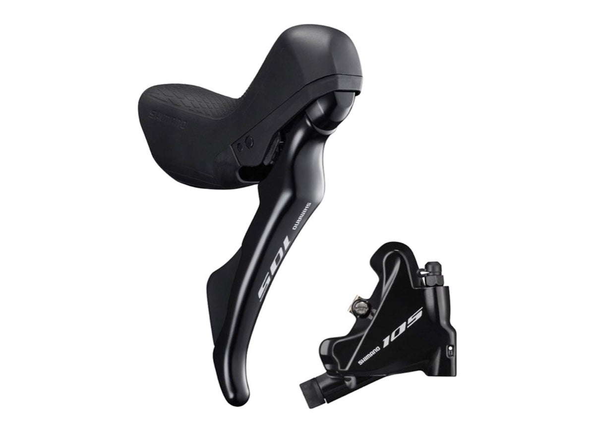 Shimano 105 R7025 Hydraulic Disc Brake Set - Black Black Left Hand Front