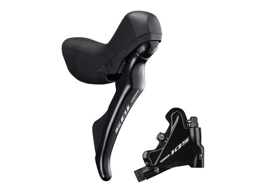 Shimano 105 R7025 Hydraulic Disc Brake Set - Black Black Left Hand Front