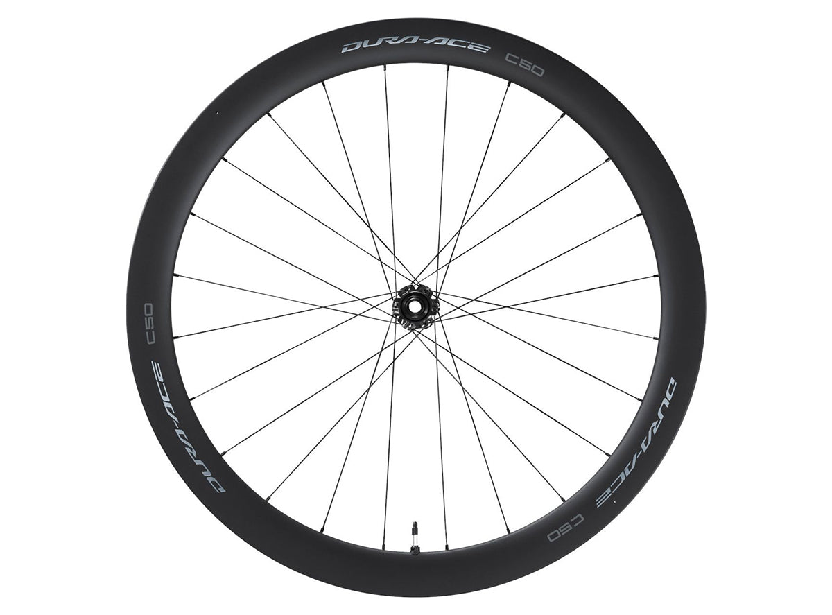 Shimano Dura-Ace R9270 C50 Tubeless Disc 700c Road Wheel - Front Black 12x100mm E-Thru - 24h