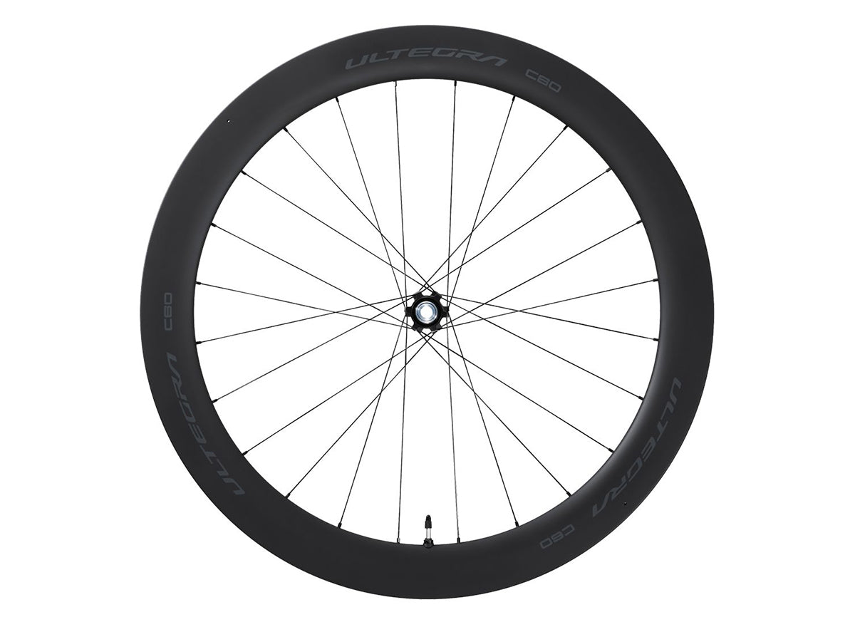 Shimano Ultegra R8170 C60 Tubeless Disc 700c Road Wheel - Front Black 12x100mm E-Thru - 24h