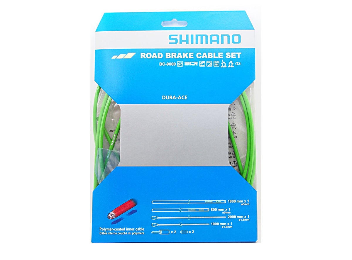 Shimano Dura-Ace 9000 Road Polymer Brake Cable Set - Green Green 1.6 x 2000mm