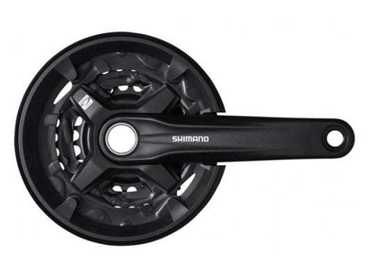 Shimano MT210-3 9 Spd Crankset - Black Black 170mm - 40-32-22t With Chain Guide