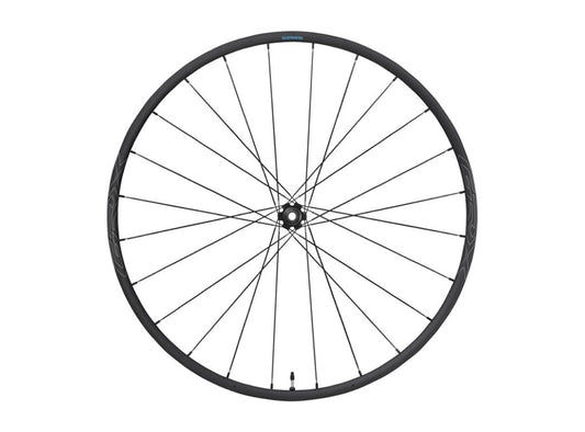 Shimano RX570 700c Tubeless Gravel Specific Disc Wheel - Front Black 12x100mm E-Thru Axle - 24h - Centerlock
