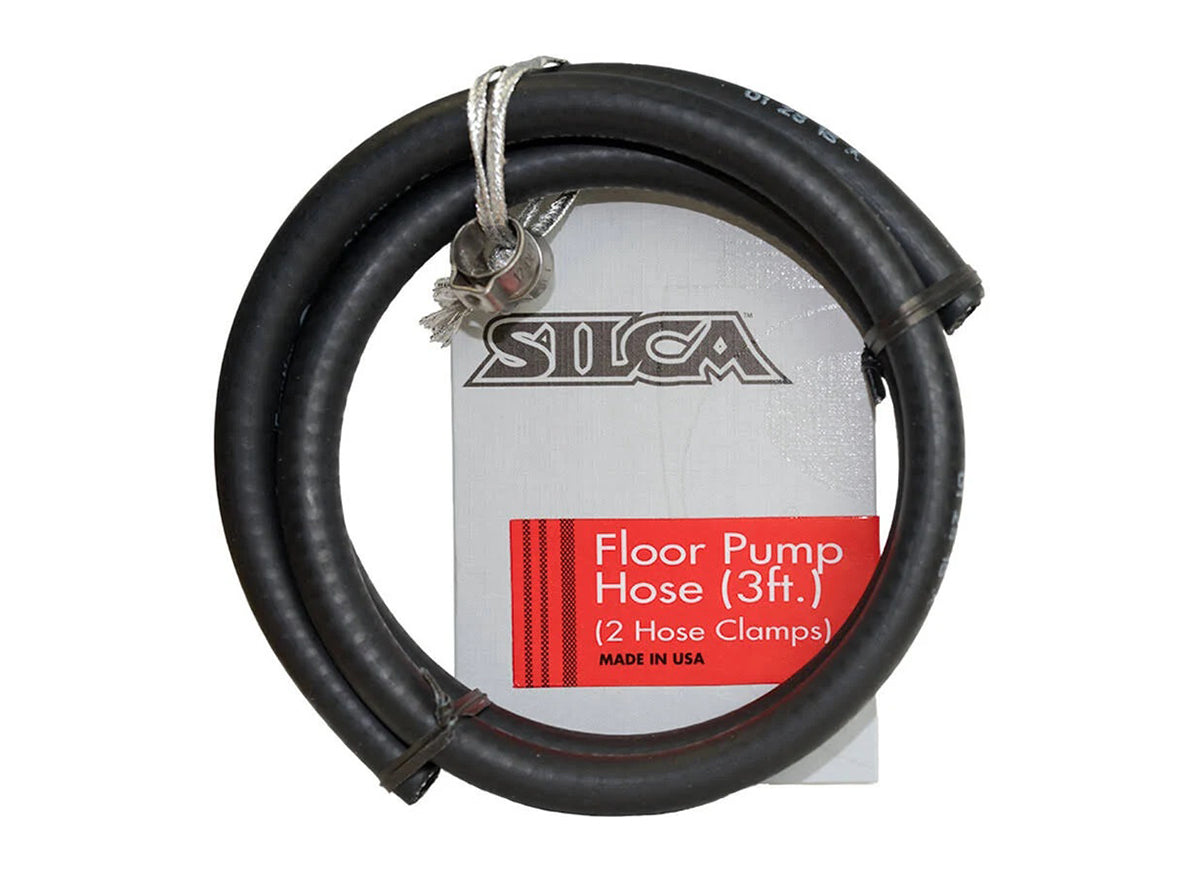 Silca Replacement Hose with Clamps - 3 Ft Black 3ft Length - Inc Clamps