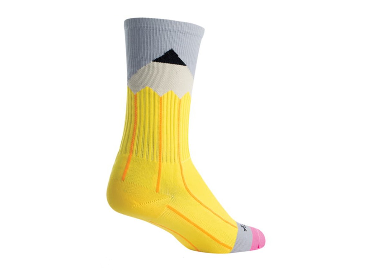 SockGuy Classic 6" Crew Cuff Sock - No 2 Pencil - Yellow Yellow Large/X-Large