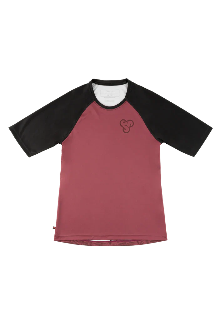 Sombrio Alder 2 3/4 Sleeve MTB Jersey - Womens - Fern-After Ride Wine Fern - After Ride Wine X-Small