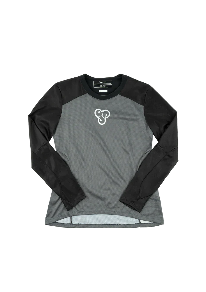 Sombrio Vanquish Long Sleeve MTB Jersey - Womens - Trilogy-Gray Trilogy - Gray X-Small