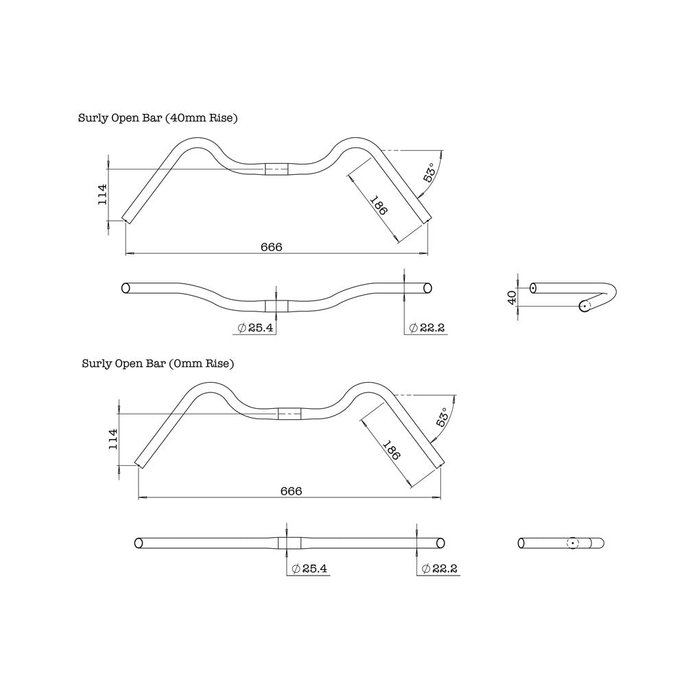 Surly Open Riser Bar - Black