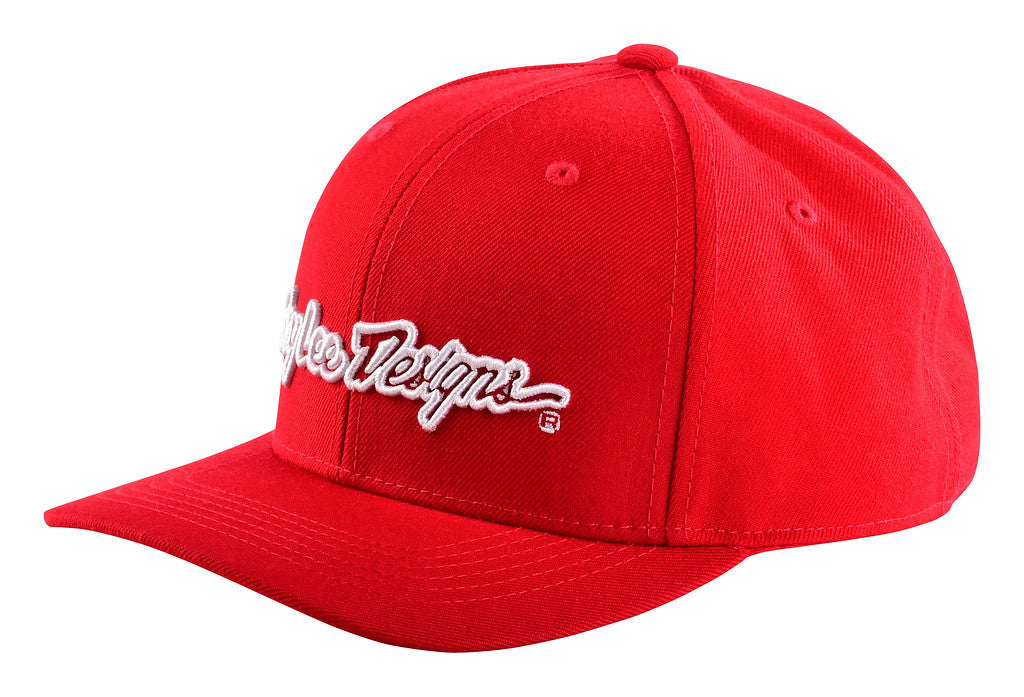 Troy Lee Designs 9Forty Snapback Hat - Signature - Red-White Red - White One Size