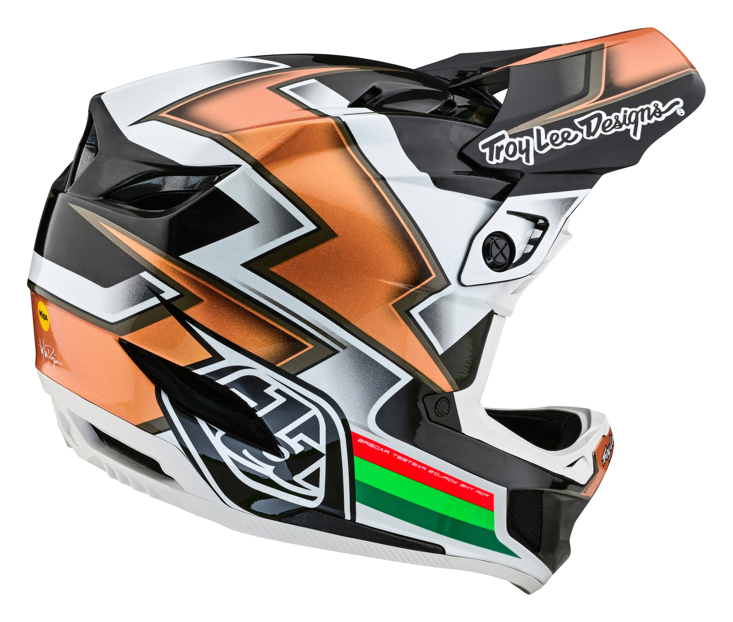 Troy Lee Designs D4 Carbon Full Face Helmet with MIPS - Ever - Black-Gold