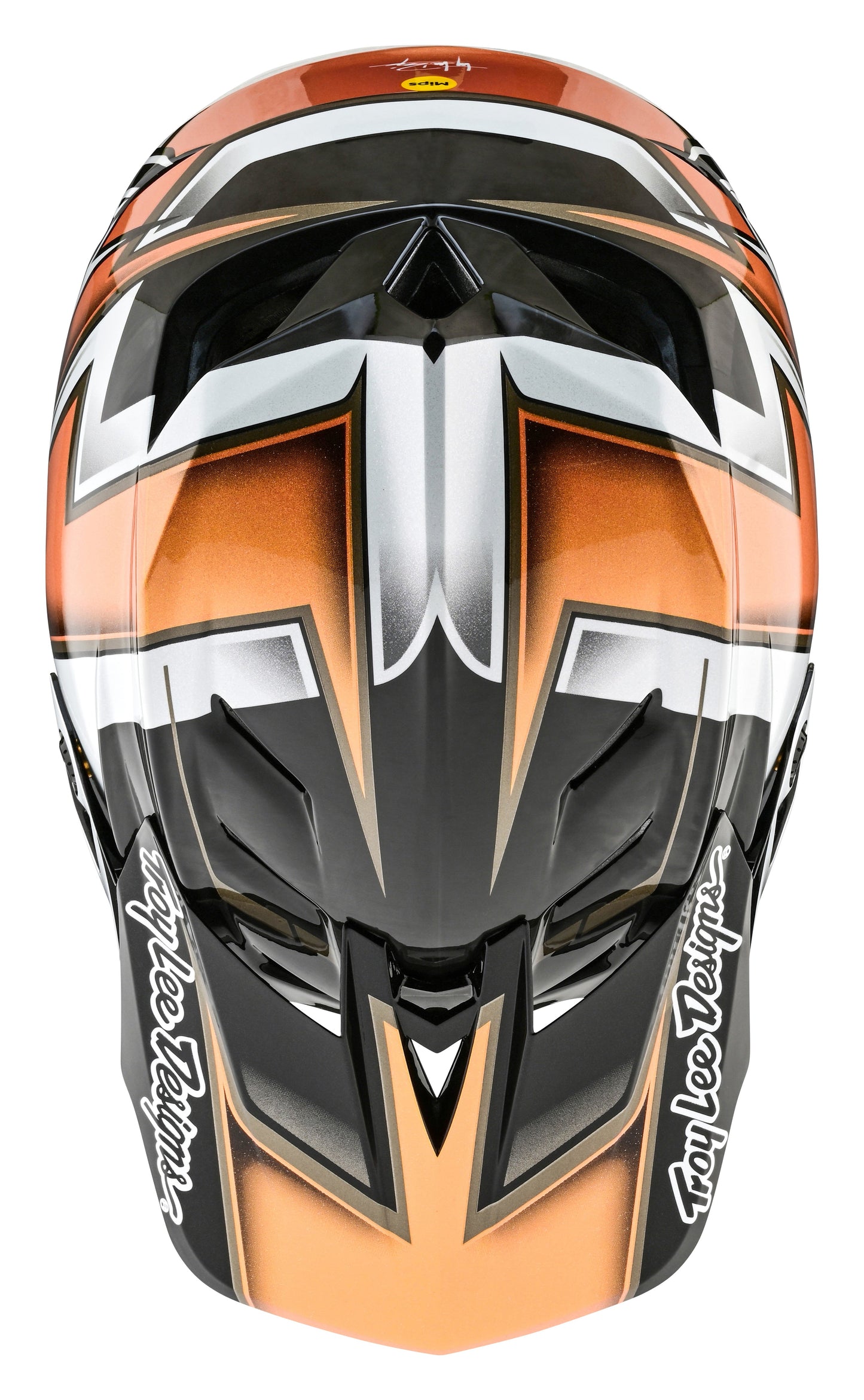 Troy Lee Designs D4 Carbon Full Face Helmet with MIPS - Ever - Black-Gold