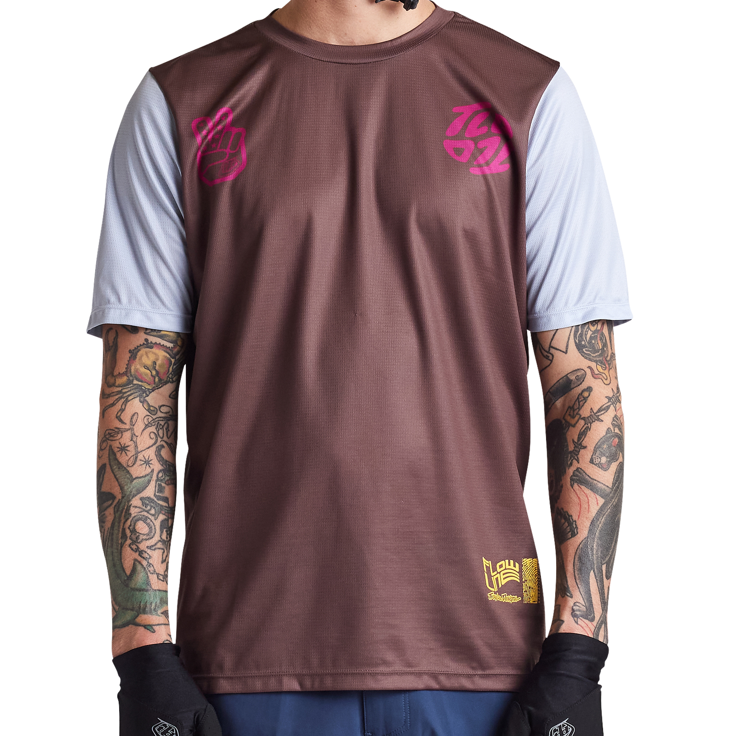 Troy Lee Designs Flowline Short Sleeve MTB Jersey - Flipped - Chocolate