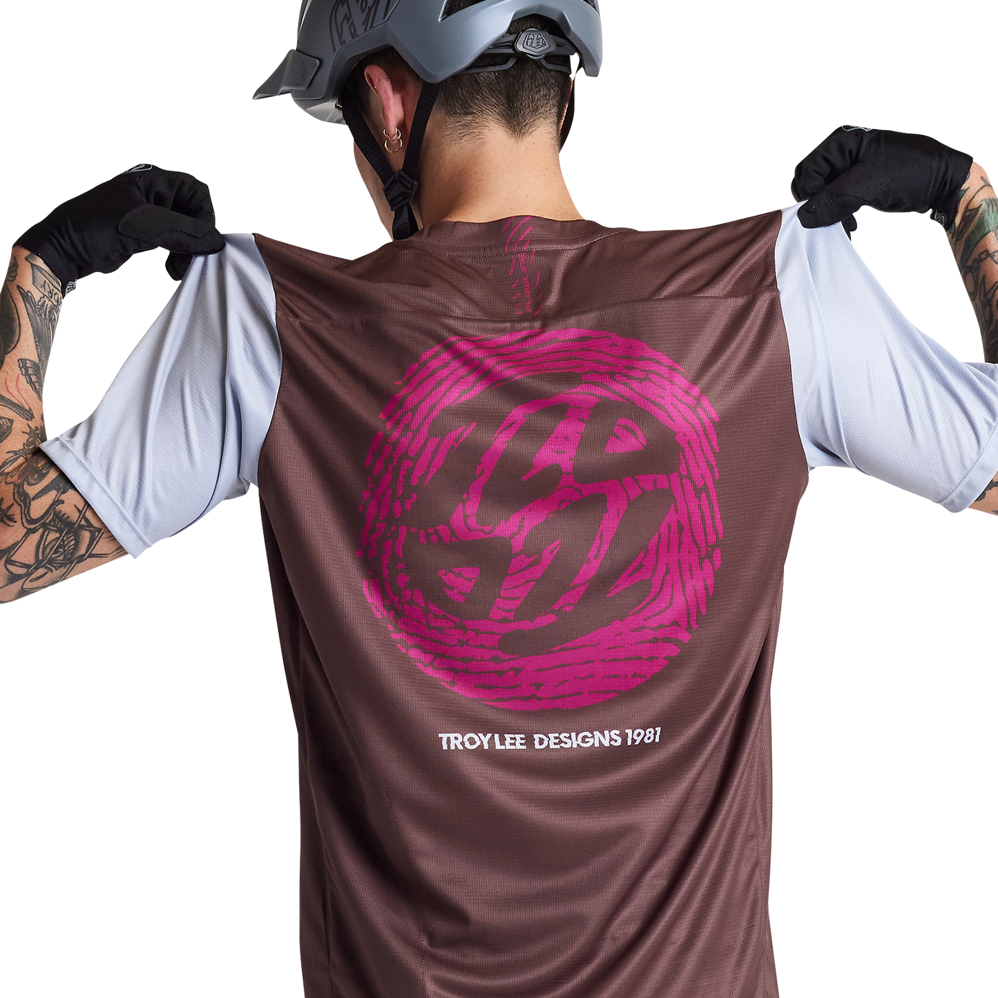 Troy Lee Designs Flowline Short Sleeve MTB Jersey - Flipped - Chocolate