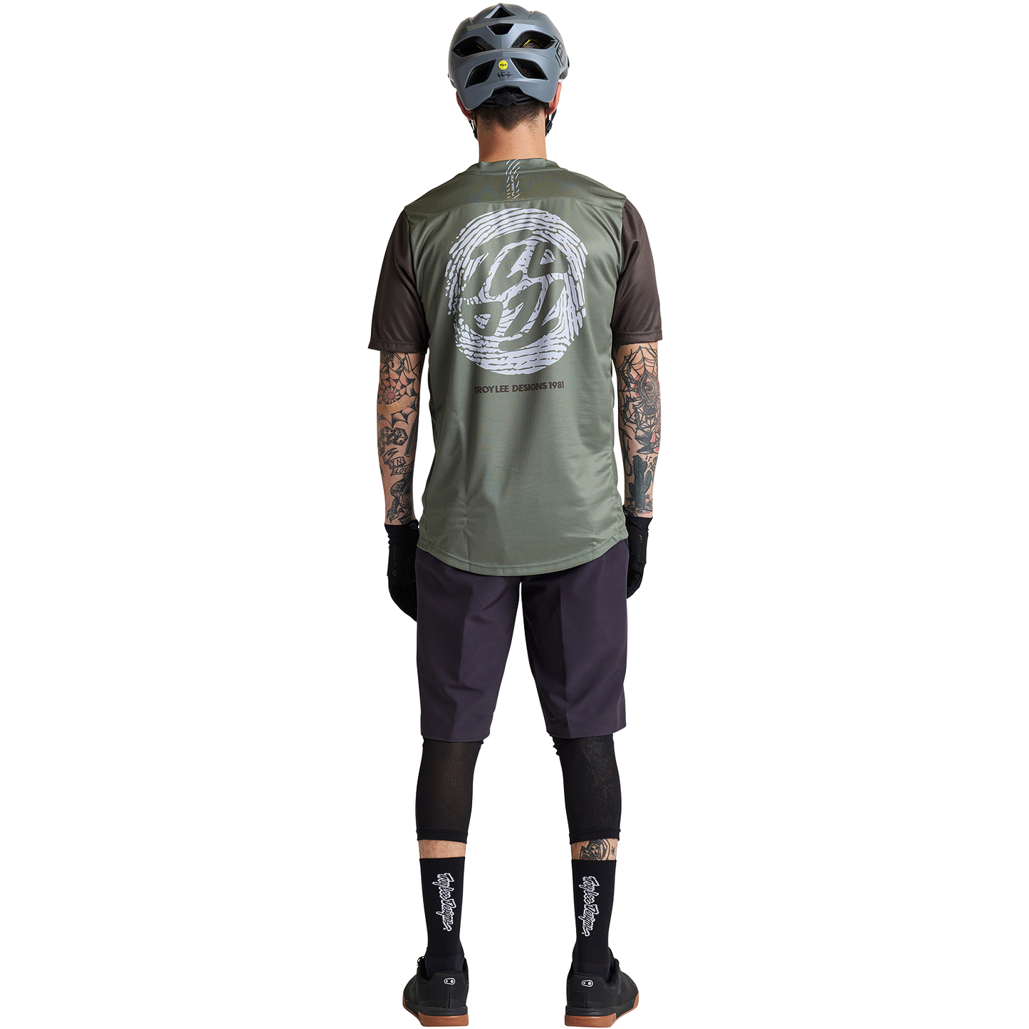 Troy Lee Designs Flowline Short Sleeve MTB Jersey - Flipped - Olive