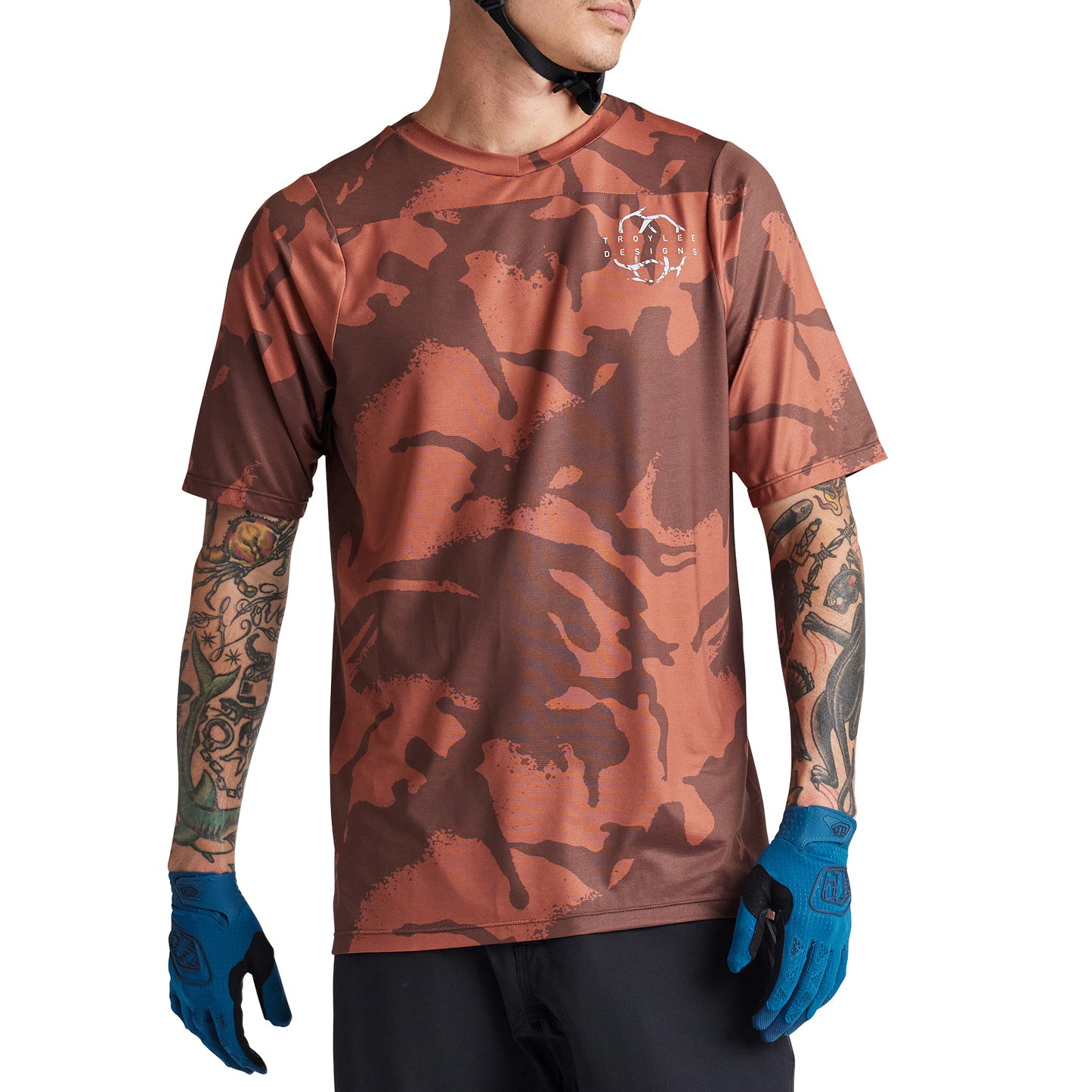 Troy Lee Designs Skyline Short Sleeve MTB Jersey - Shadow Camo - Brick