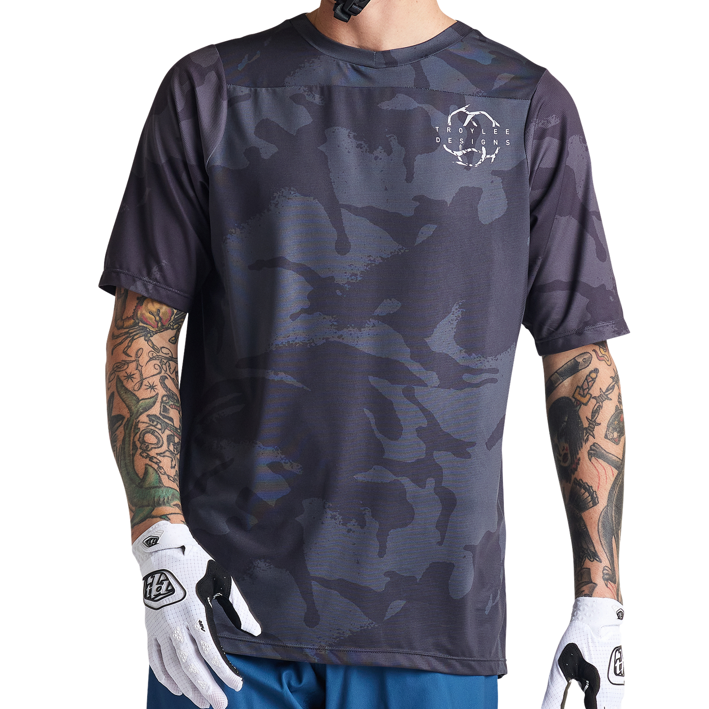 Troy Lee Designs Skyline Short Sleeve MTB Jersey - Shadow Camo - Carbon