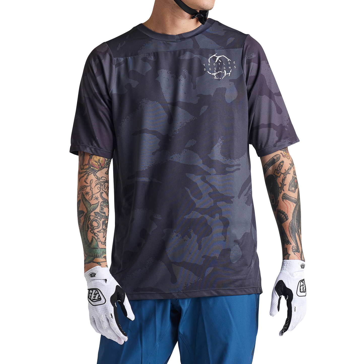 Troy Lee Designs Skyline Short Sleeve MTB Jersey - Shadow Camo - Carbon