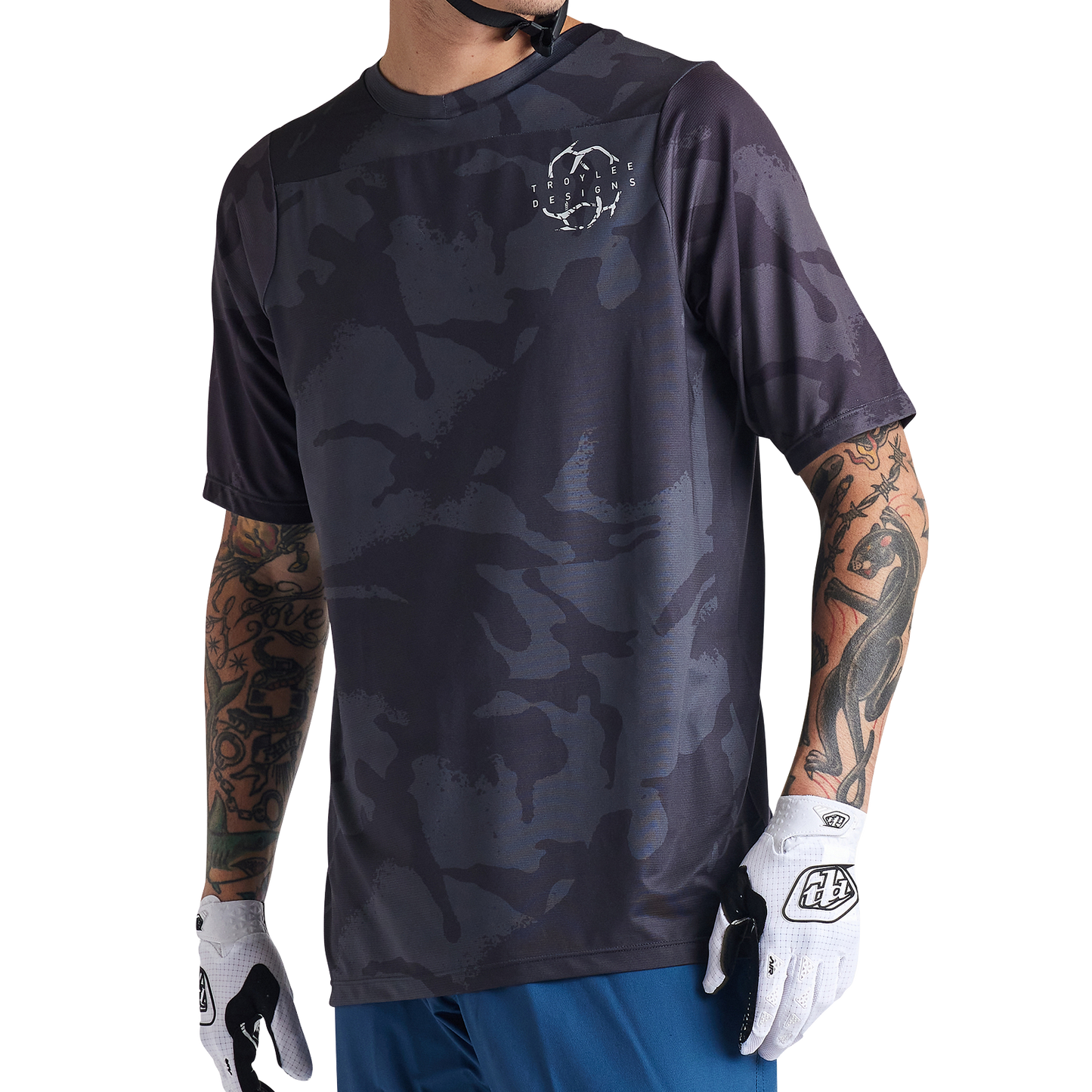 Troy Lee Designs Skyline Short Sleeve MTB Jersey - Shadow Camo - Carbon