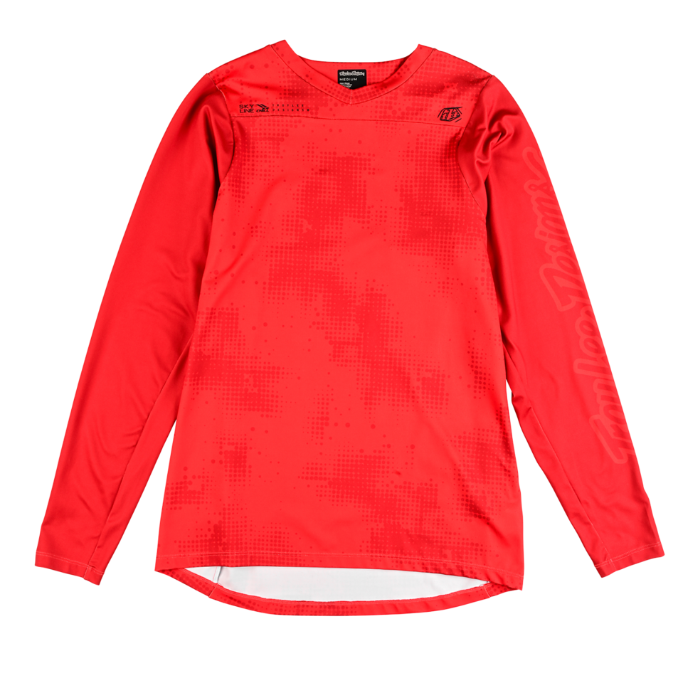 Troy Lee Designs Skyline Chill Long Sleeve MTB Jersey - Scattered - Fire Orange