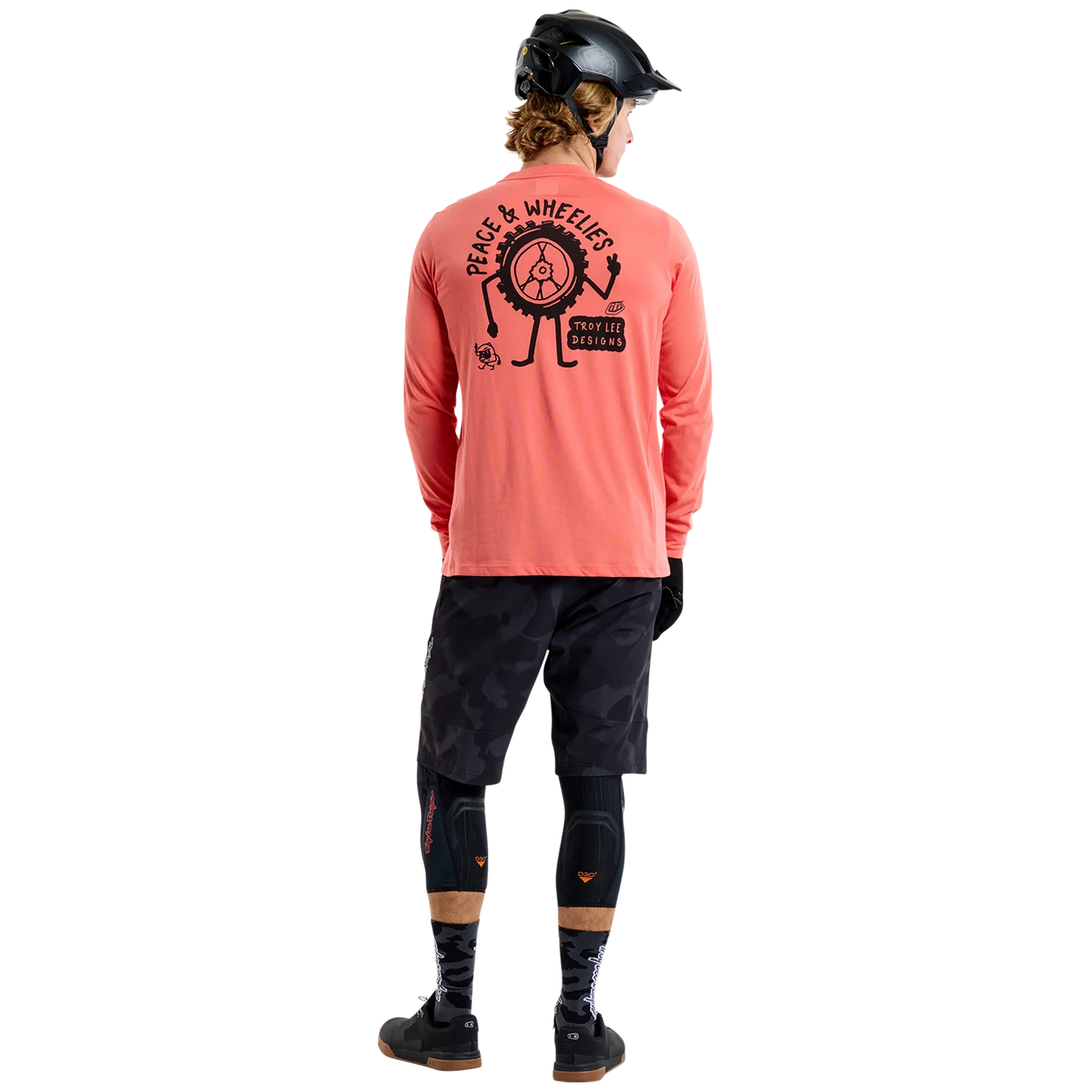 Troy Lee Designs Skyline Long Sleeve Ride Tee - P&W - Melon