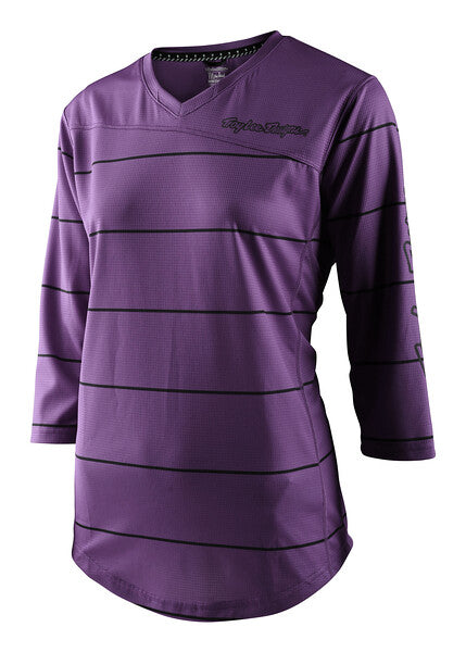 Troy Lee Designs Mischief 3/4 Sleeve MTB Jersey - Womens - Pinstripe - Orchid - 2022 Orchid X-Small