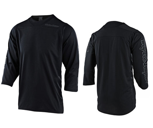Troy Lee Designs Ruckus 3/4 Sleeve MTB Jersey - Solid - Black - 2021 Black Small