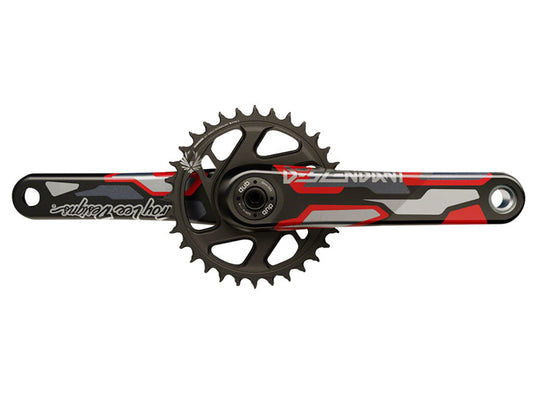 Truvativ Descendant Troy Lee Designs CoLab Carbon 12 Speed MTB Crankset - Red Red Direct Mount - 170mm - 32t