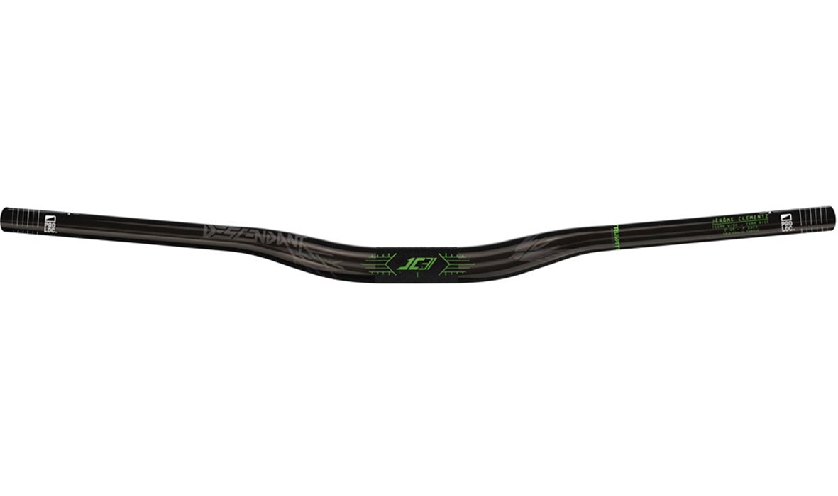 Truvativ Descendant CoLab Series 35mm Carbon Riser Handlebar - Clementz - Black-Green Black - Green 760mm - 35.0mm - 20mm