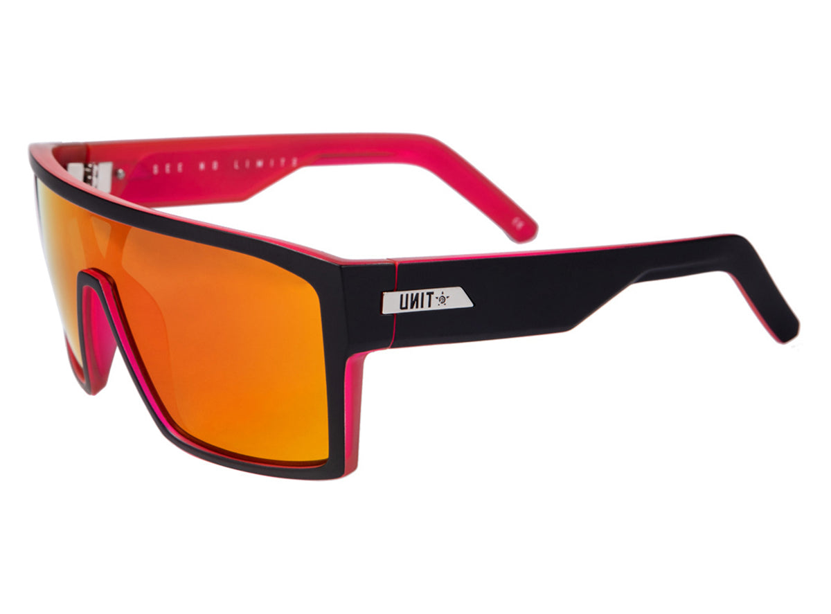 Unit Command Polarised Sunglasses - Matt Black-Neon Pink Matt Black - Neon Pink - Neon Pink Orange Lens