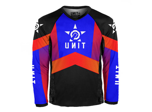 Unit Contender Long Sleeve MTB Jersey - Blue - 2022 Blue X-Small