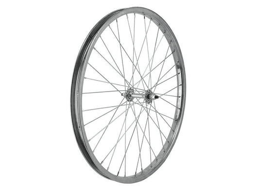 WheelMaster 24" Steel Cruiser/Comfort Wheel - Front - Silver Silver 1.75" - 36h - Bolt-On 5/16"