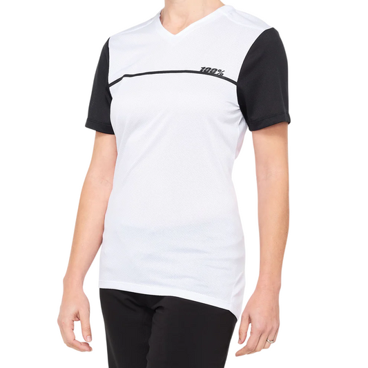 100% Ridecamp Short Sleeve MTB Jersey - Womens - White-Black