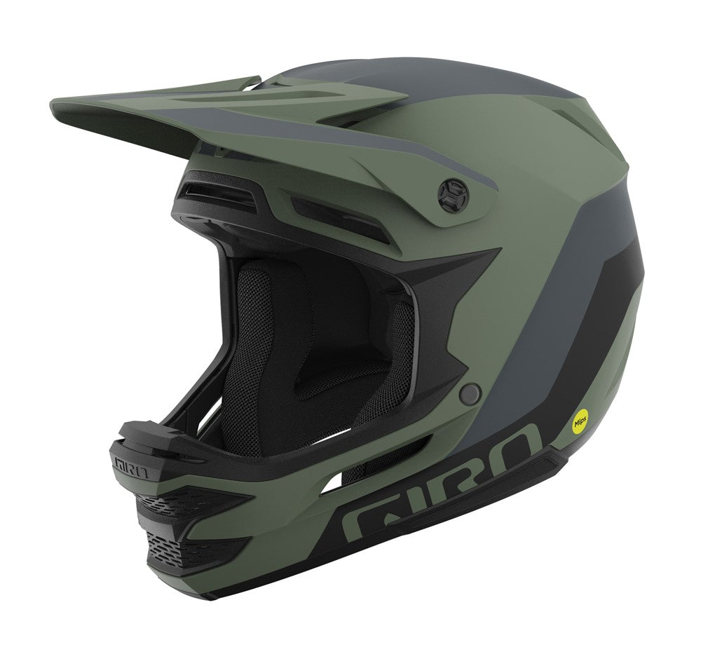 dark green motorcycle helmet Giro Insurgent Spherical Full Face Helmet