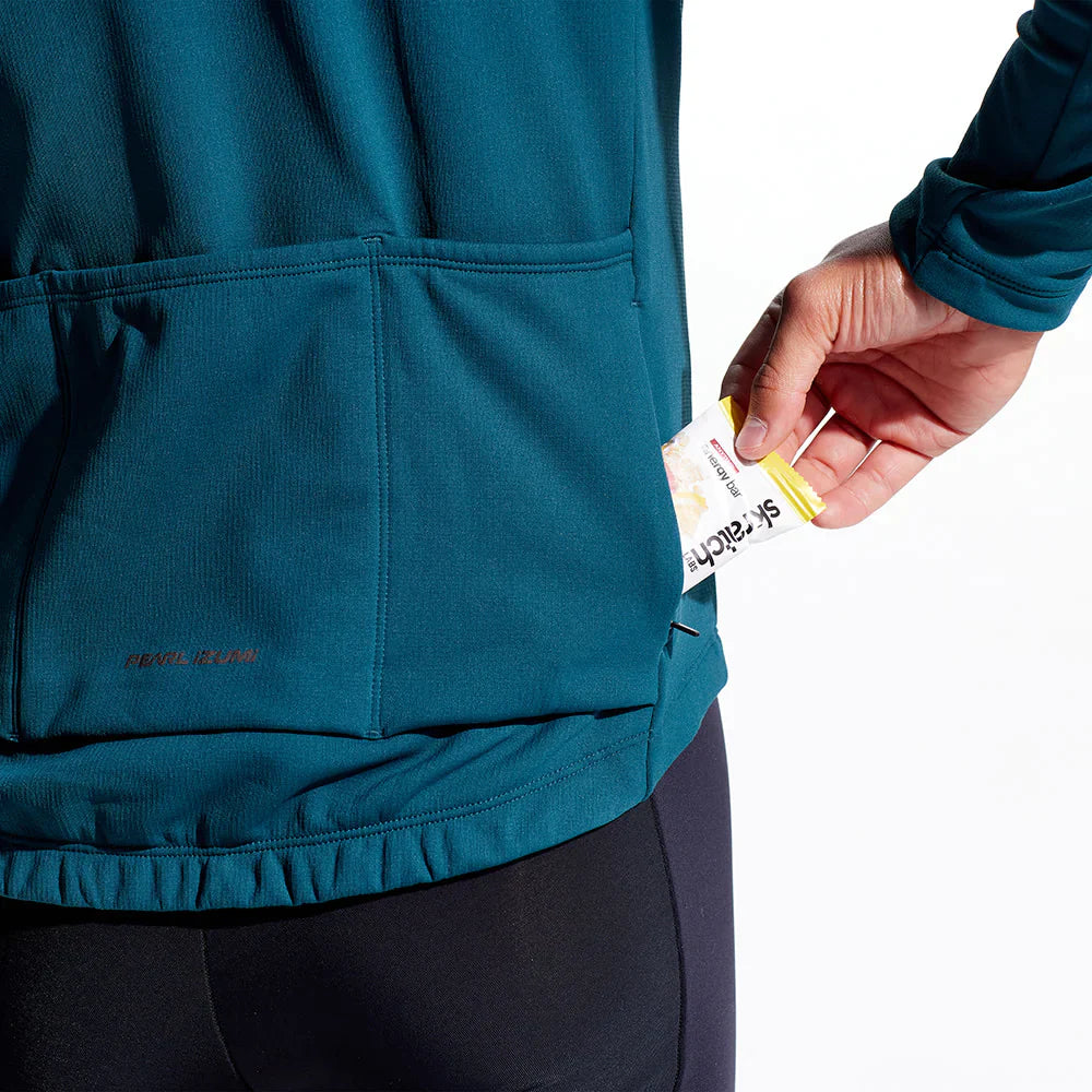 Pearl Izumi Attack Thermal Long Sleeve Road Jersey - Dark Spruce-Sunfire