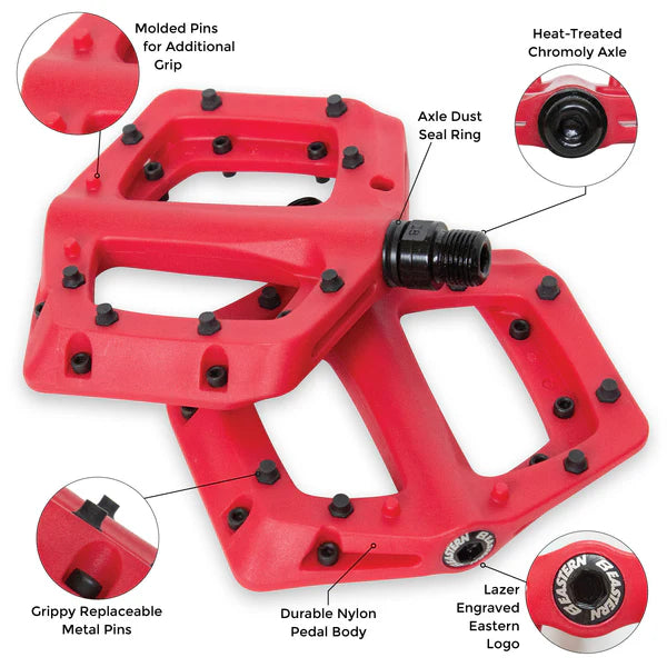 Eastern Linx MTB Flat Pedals - White
