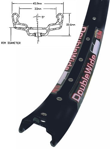 Sun Ringle Doublewide 26" MTB Rim - Black