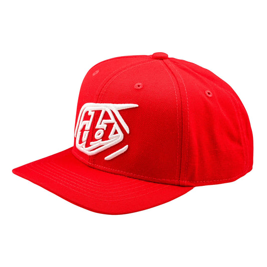 Troy Lee Designs Badge Curved Snapback Hat - Team Red