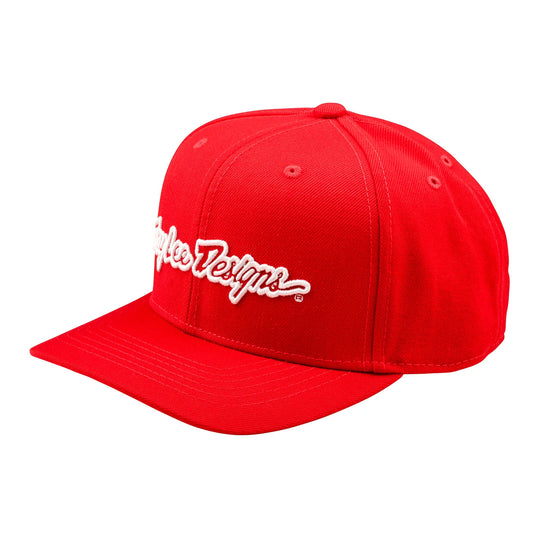 Troy Lee Designs Signature Curved Snapback Hat - Team Red