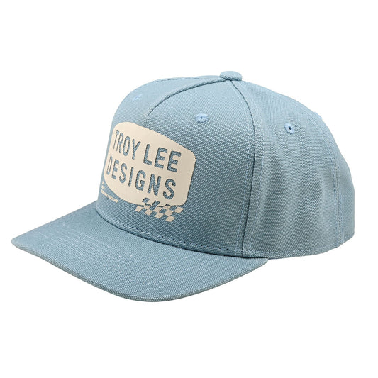 Troy Lee Designs Stamp Curved Snapback Hat - Smoke Blue