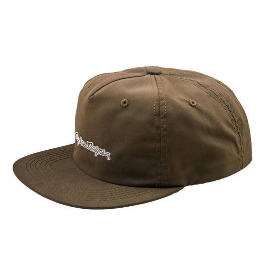 Troy Lee Designs Signature Unstructured Snapback Hat - Olive Canvas
