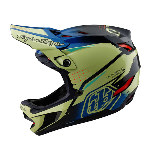 Troy Lee Designs D4 Composite Full Face Helmet - Drip - Glo Yellow
