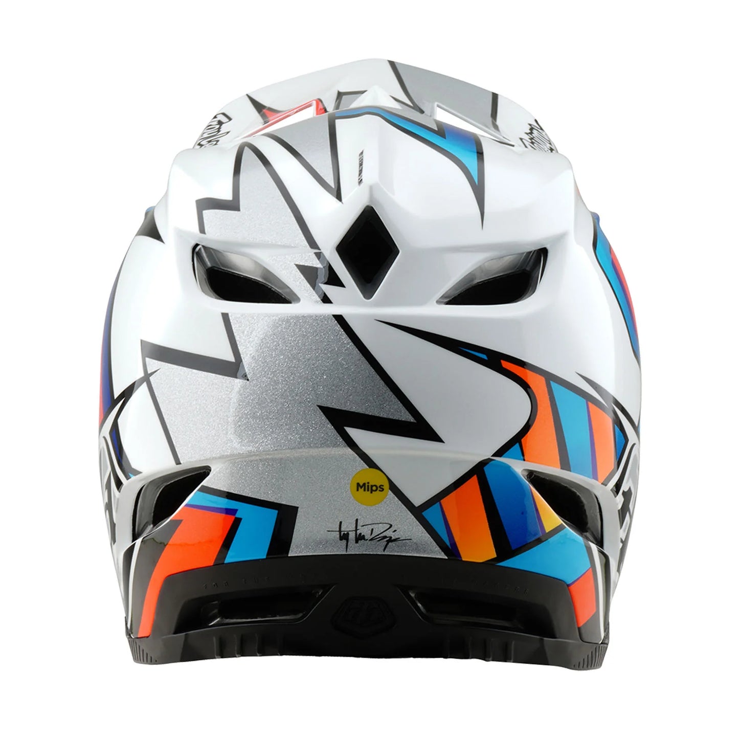 Troy Lee Designs D4 Composite Full Face Helmet - Frames - White-Silver