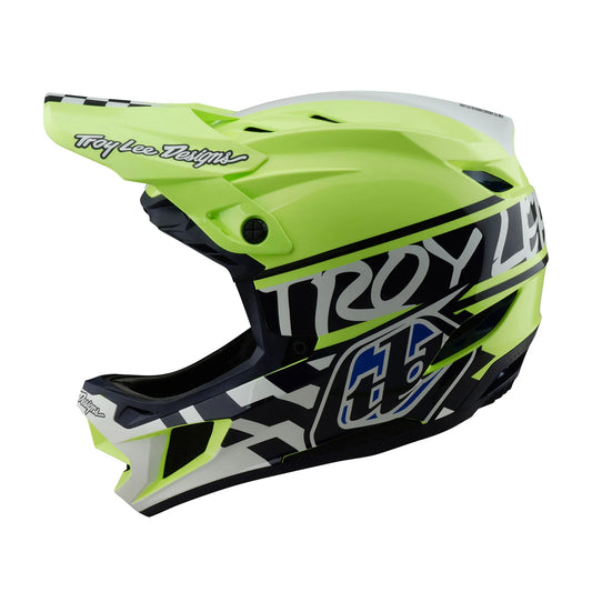 Troy Lee Designs D4 Polyacrylite Full Face Helmet - Fifty-50 - Navy-Glo Yellow