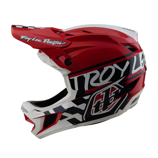 Troy Lee Designs D4 Polyacrylite Full Face Helmet - Fifty-50 - White-Red