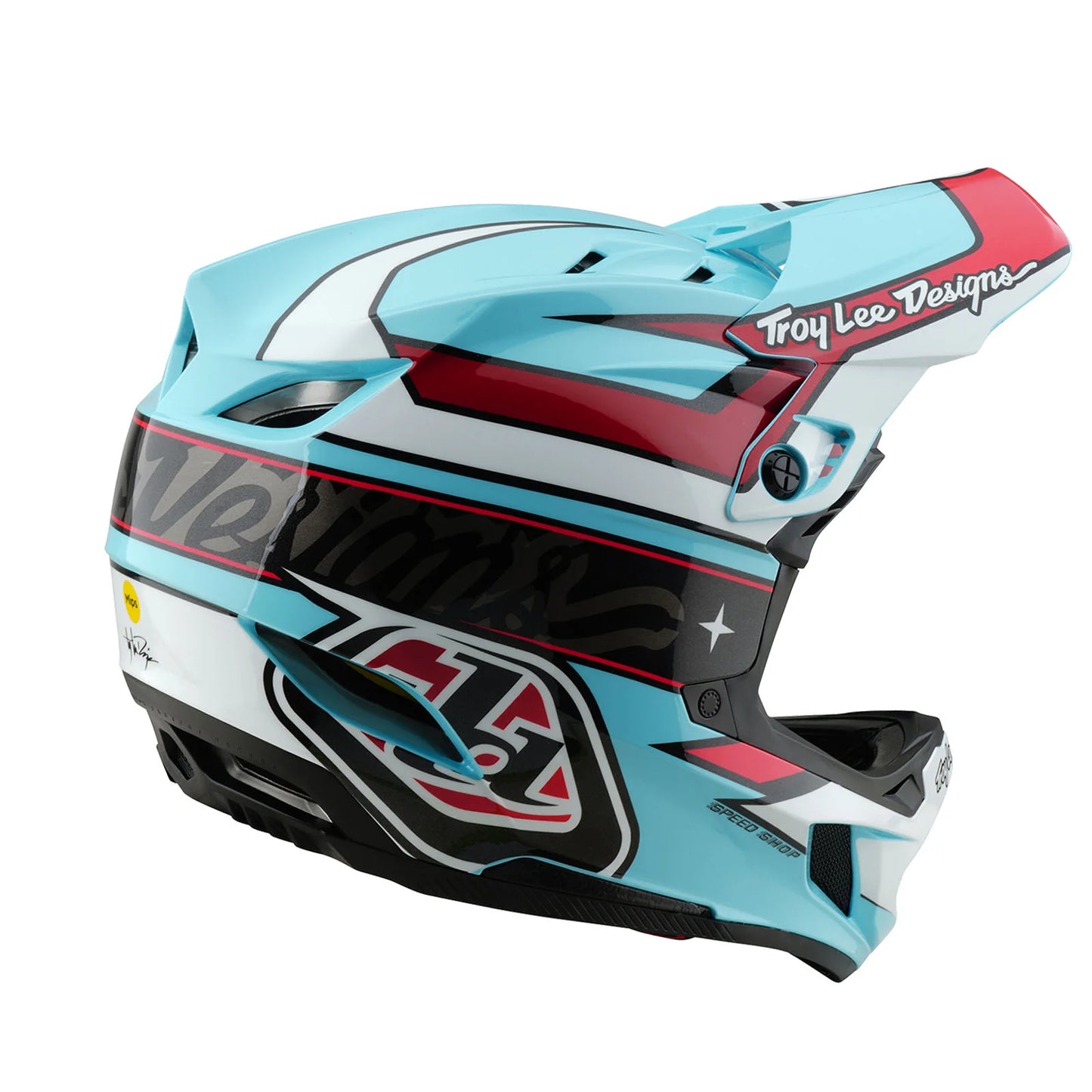 Troy Lee Designs D4 Polyacrylite Full Face Helmet - Linear - Blue