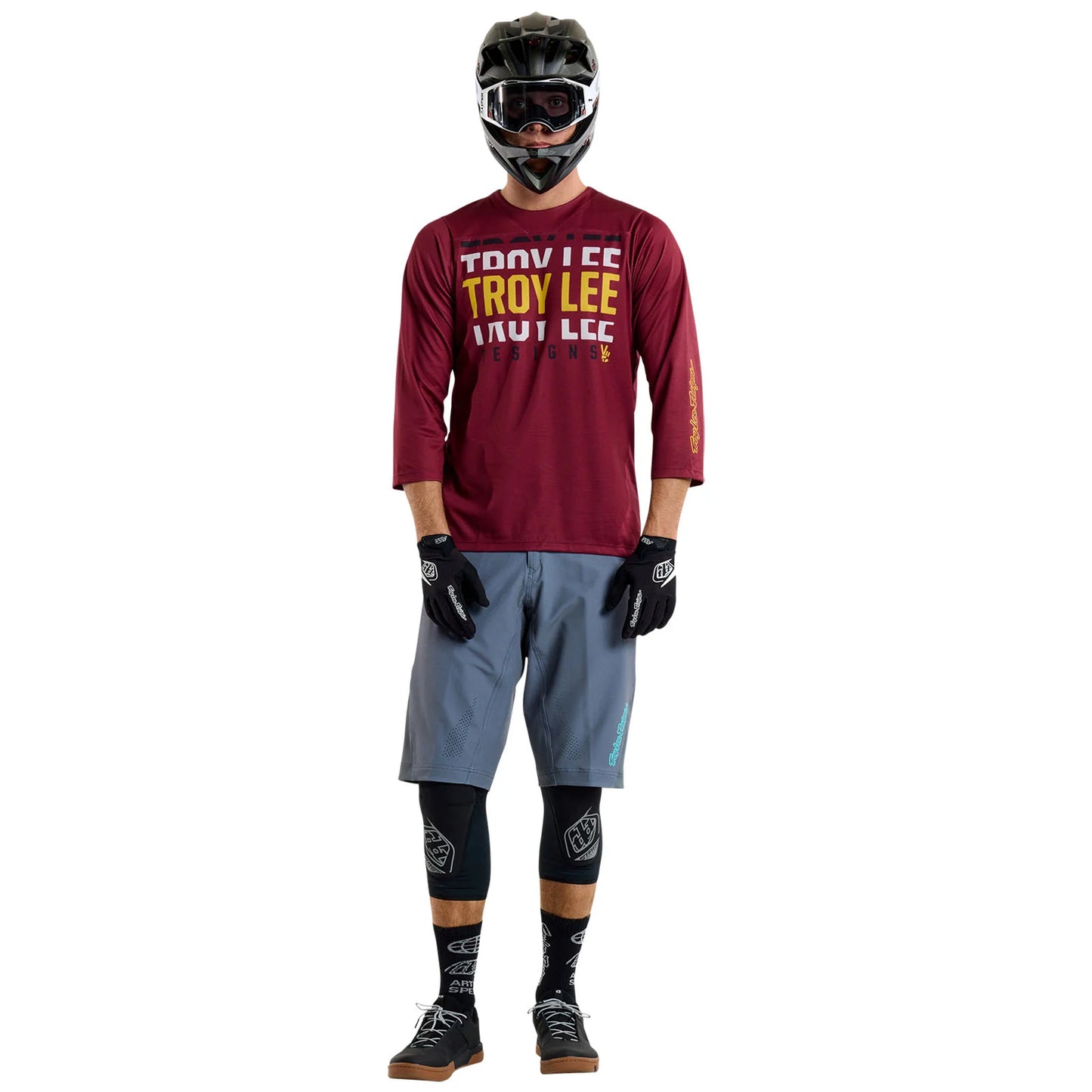 Troy Lee Designs Ruckus 3/4 Sleeve MTB Jersey - Spun - Oxblood