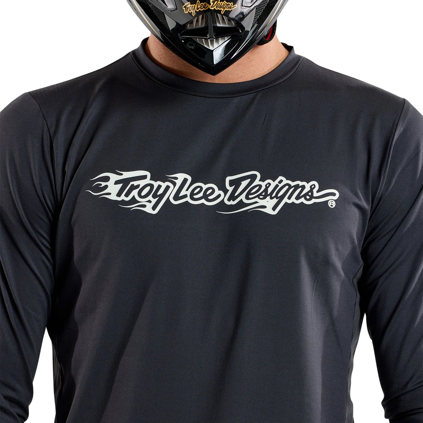 Troy Lee Designs Ruckus Long Sleeve Ride Tee - Burn Out - Carbon